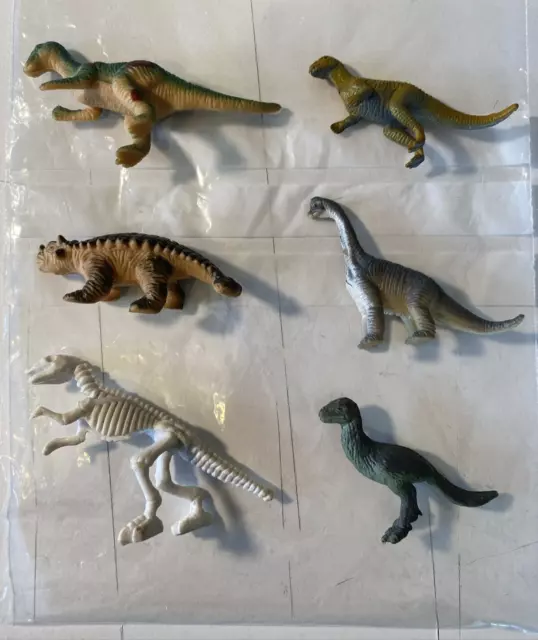 AE817 Rare National Geographic Micro Machines Dinosaur Mini Figures - 6pcs VGC