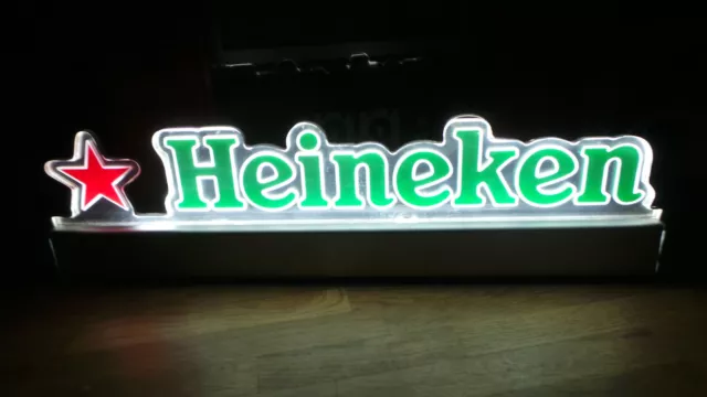 enseigne lumineuse publicitaire bière Heineken serenari 63 x 17 cm