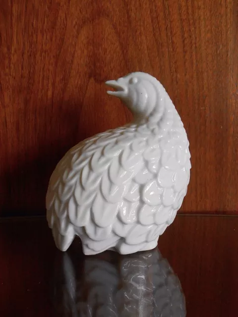 Porcelain Quail Figurine Pottery White Bird Sculpture Art Pottery Ceramic Clay