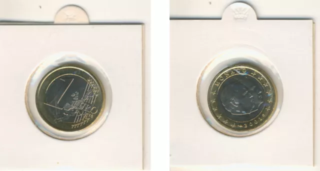 Monaco Kursmünze 1 Euro 2001 Fürst Rainer III. st  (M00145)