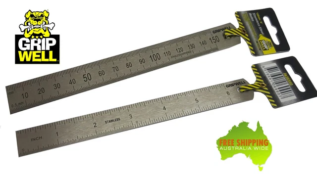 stainless steel measuring ruler scale rule double sided metric 150 mm/6 inch