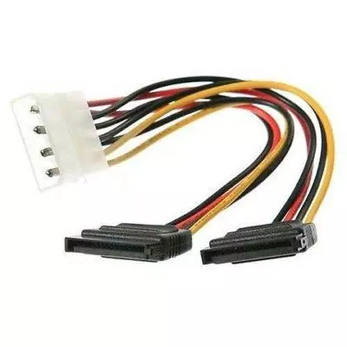 4 Pin IDE Molex - 15 Pin Serial ATA SATA Hard Drive Power Adapter Cable 1 to 2