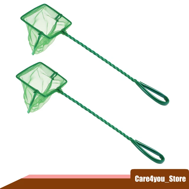 2Pcs Aquarium Fish Net Fish Tank Accessories Small Fish Fine Net Green 4''