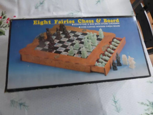 Games Vintage Eight Fairies Chess and Board set