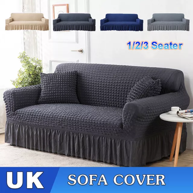 1/2/3 Seater Slipcover Solid-Color Sofa Covers Stretch Couch Furniture Protector