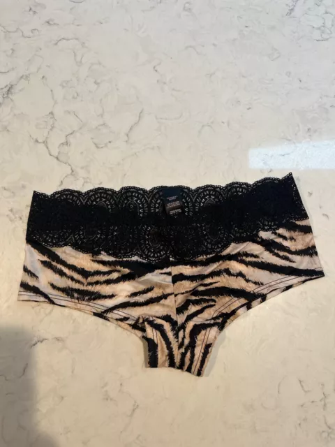 Vintage Victoria's Secret panties  size small Animal Print With Black Lace