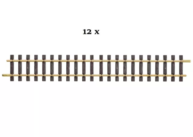 LGB 10600 Gerades Gleis, 600 mm / 12 Stück Spur-G LGB
