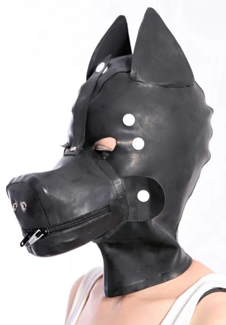 133b Latex Rubber Gummi wolf-dog Mask Hood catsuit cool customized cosplay 1.0mm