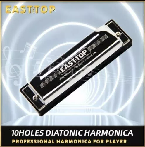 EASTTOP New Diatonic Shonrry Harmonica Key of C Harp Mouth Organ 10Hole