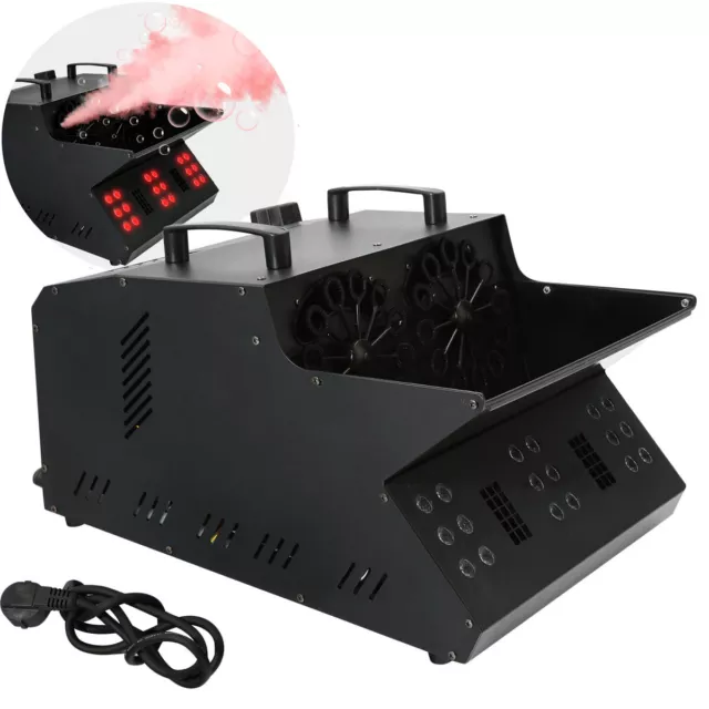 3000W DMX Fog Bubble Machine w/RGB LED Light Stage DJ Smoke Bubble Effect Blower