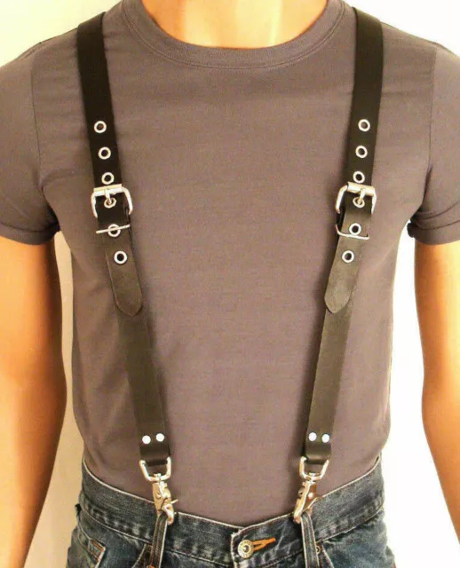 Men's Perry Y-Back Adjustable Suspender Featuring Hook Clips That Attach to Belt 2