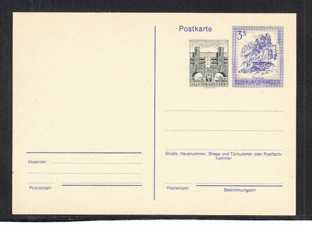Österreich, Postkarte, 3,00 S +50 G,nicht gelaufen,
