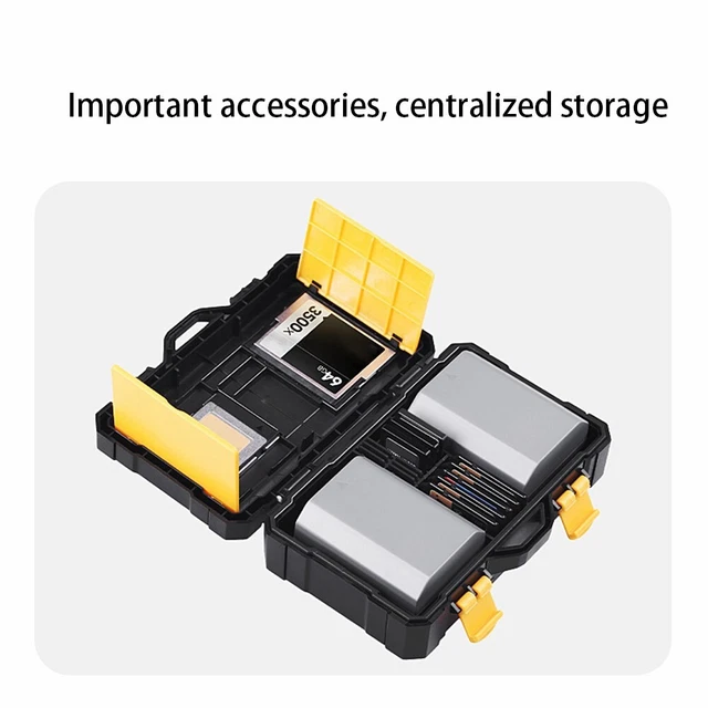 Organisateur de batterie d'appareil photo étanche stockage robuste pour cartes