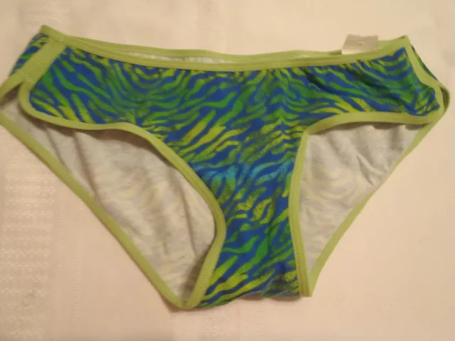 FLIRTITUDE Size 4/XS Hipster Cotton Panty NWT Blue Zebra Print