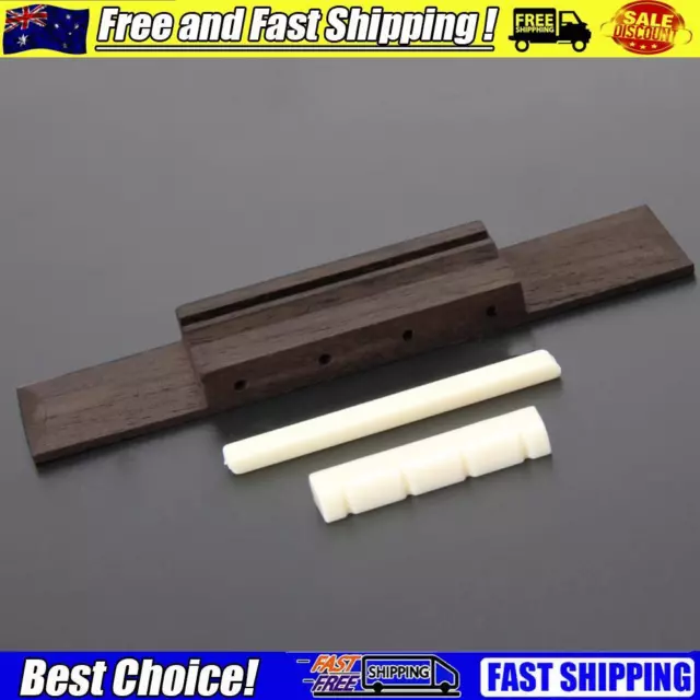 110mm Ukulele Bridge with Saddle and Nut Rosewood Replacement Gift for Beginners