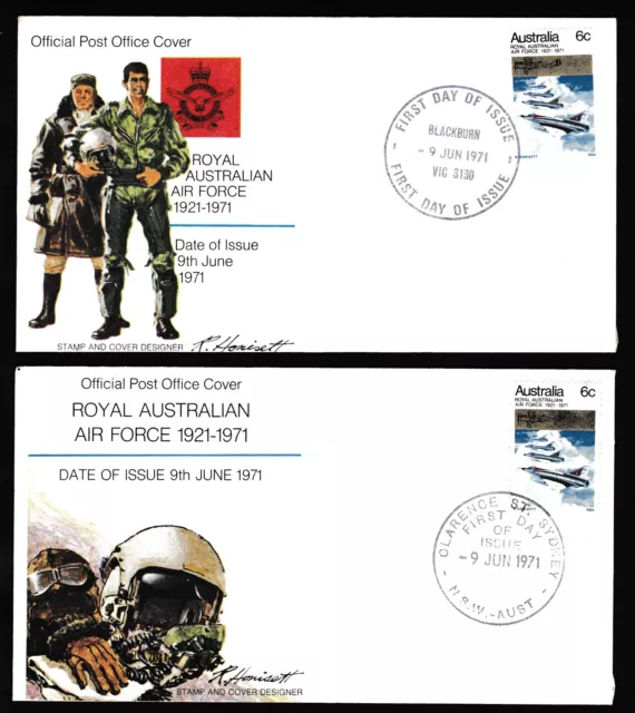 1971 50th ANNIVERSARY ROYAL AUST. AIRFORCE DECIMAL STAMP FIRST DAY COVERS #2051