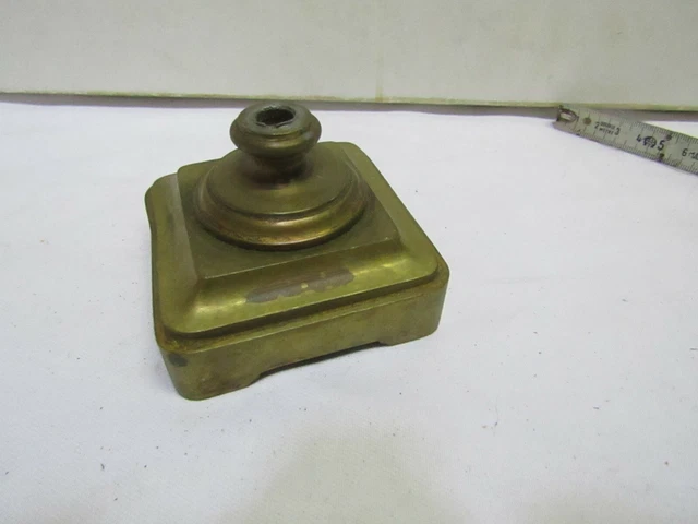 Belle petite lampe sur pied en laiton ou bronze avec abat-jour en pâte