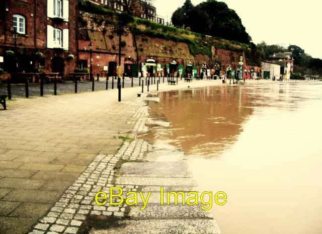 Photo 6x4 River Exe at Clipper Quay Exeter The River Exe on full flood al c2008