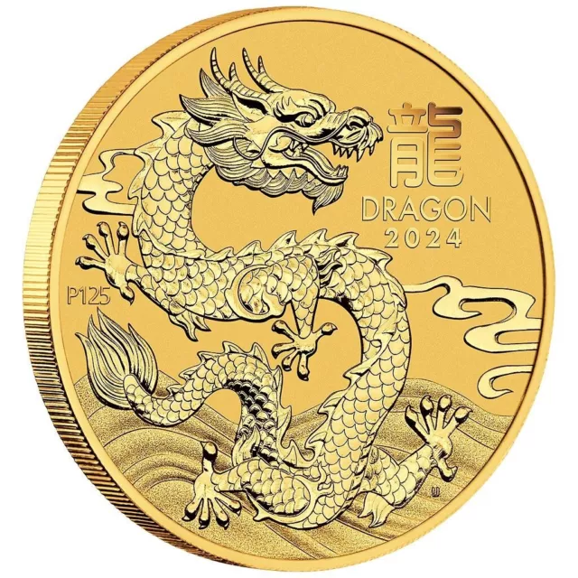 Goldmünze Jahr des Drachen (5.) Lunar III. 2024 - Australien - 1/20 Oz ST