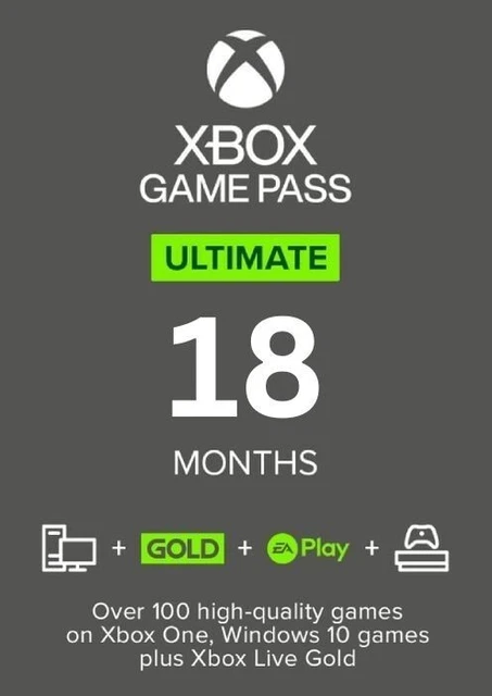 18 Months Xbox Game Pass Ultimate and Live Gold Membership