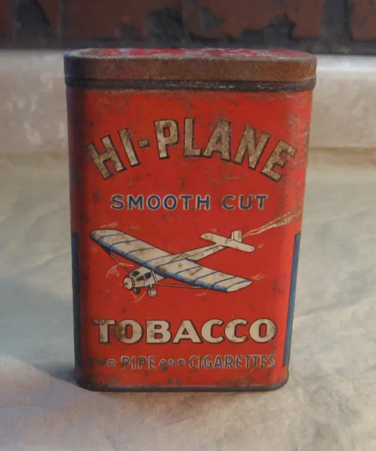 Antique Advertising Empty Pocket Tobacco Tin Hi-Plane Brand Airplane Logo