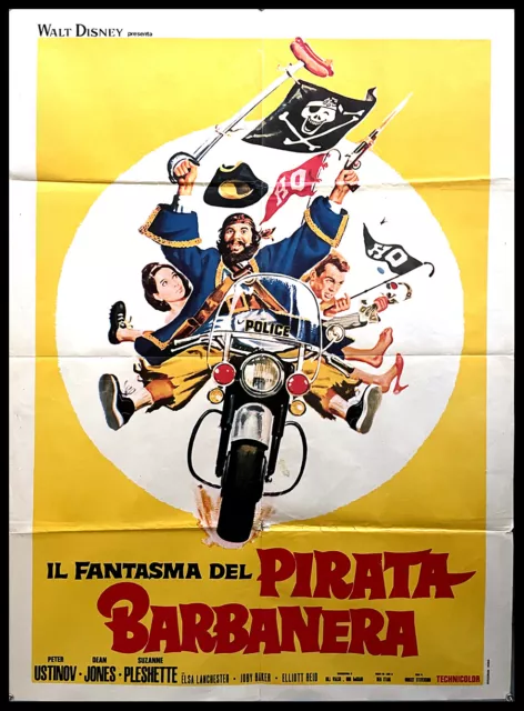 1968 * Manifesto 2F Cinema "Il Fantasma del Pirata Barbanera - Walt Disney" Comm