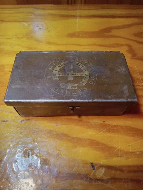 Antique 1920s Mine Safety Appliances Co Metal Box First Aid / Replacement Bulbs