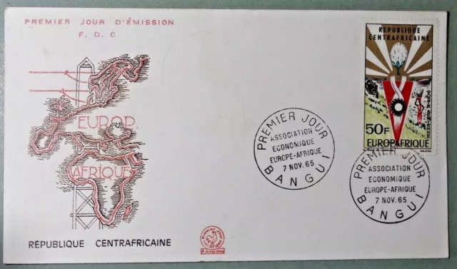 [CPA148] Central African Republic 1965 - Europafrique - very nice document (FDC)