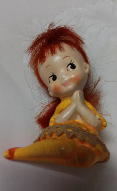 Rare Mini Vintage  Japan Ballet Dancer Baby Red Hair Figurine  Red Hair Cute