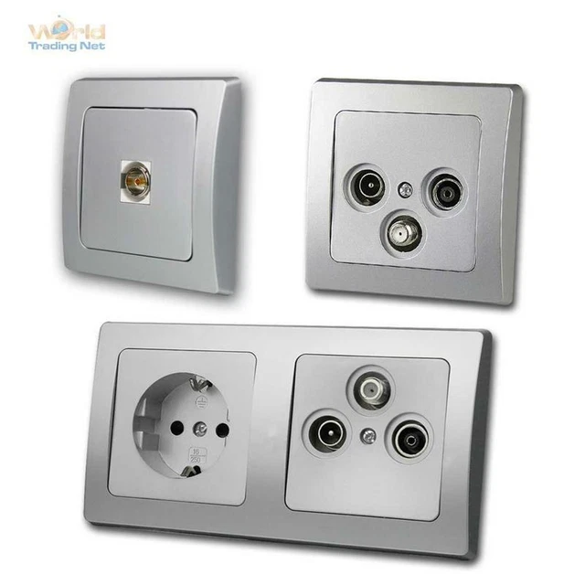 Mutlusan Candela Sat TV Steckdose – Unterputz Antennendose Mit F-Stecker, Weiß