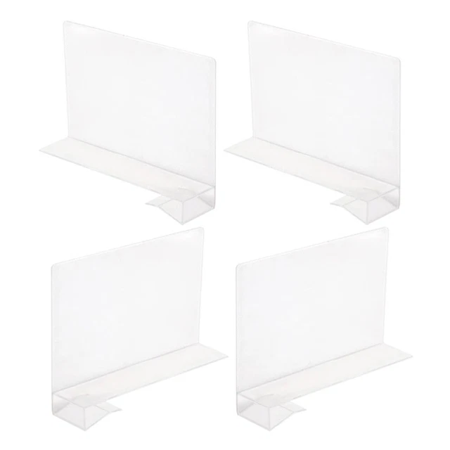 4 Séparateurs D’Étagère Transparents 30x20cm - Organisateur De Rangement Pour Placard, Bureau Ou Cuisine