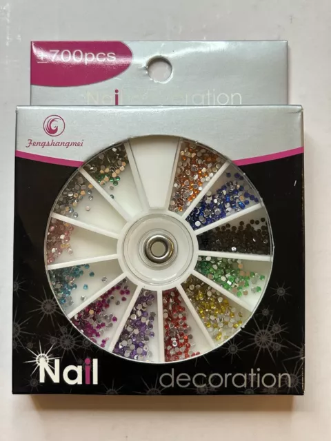 Rondell Strasssteine bunt  Nagelstudio Nailart Glitzer Glitter Steine Nail Deco 2