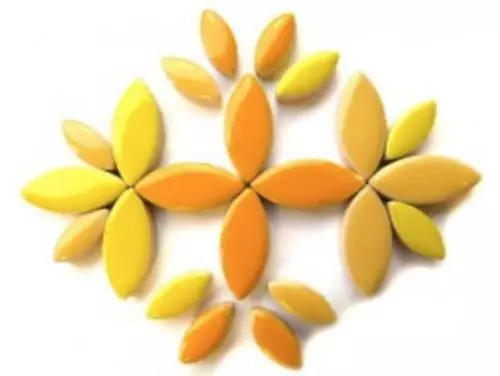 Yellow & Orange Mixed Ceramic Petals - Mosaic Tiles Supplies Art Craft