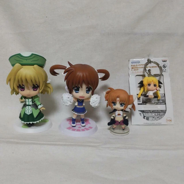 Japan antique Magical Girl Lyrical Nanoha 4 figures. Nanoha Fate Shamal Alf