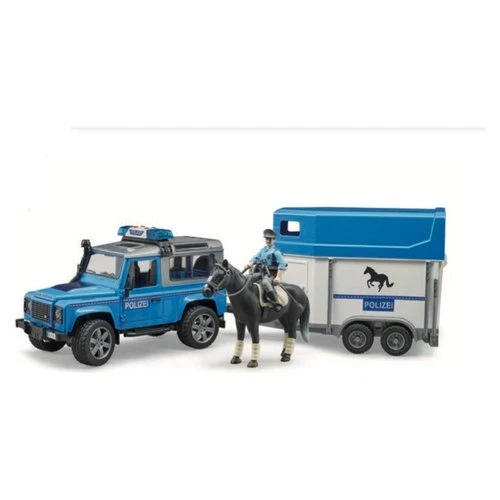 Mezzo stradale Bruder Defender con Rimorchio e Cavallo 02588