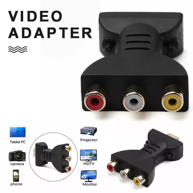 HDMI Male to 3 RCA Female Composite AV Audio Video Adapter Converter for TV Kit