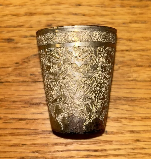 Kiddush Cup Silver High Grade Vintage Marked Persian Jewish Judaica 1.3 Ounces!!