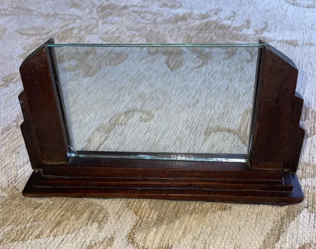 VINTAGE ART DECO WOOD PHOTO PICTURE FRAME WITH GLASS ~ 1930’s ~ Solid Wood ~ VGC