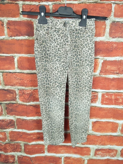 Maglietta Jeans Bambina Età 4-6 Anni Next H&M Stampa Leopardata Coniglio Applique 116 Cm 2