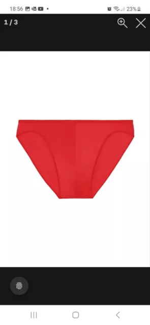 New, Boxed Mens Hom Plume Micro Briefs Size Xl Red