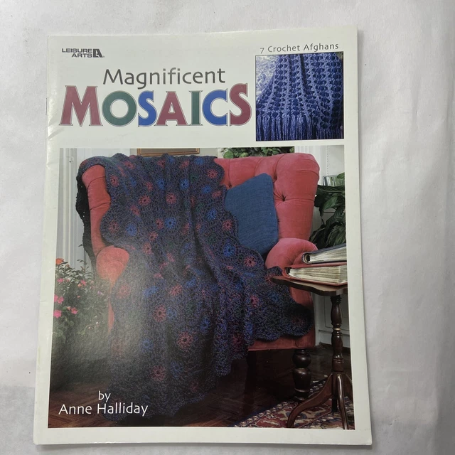 Magníficos mosaicos afganos 2002 patrón de ganchillo Leisure Arts 33892