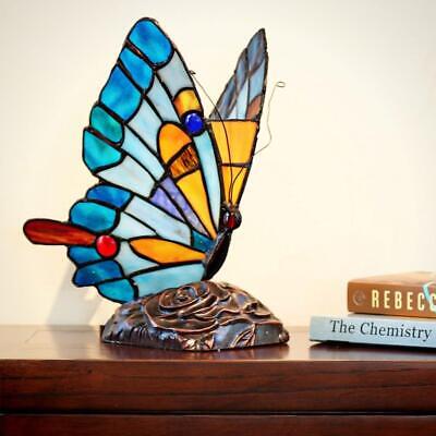 Accent Lamp Lovely Butterfly Tiffany Style Stained Glass Accent Table Lamp 9.5in