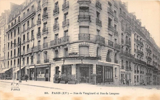 CPA 75 PARIS 15e RUE DE VAUGIRARD AND RUE DE LONGEAC