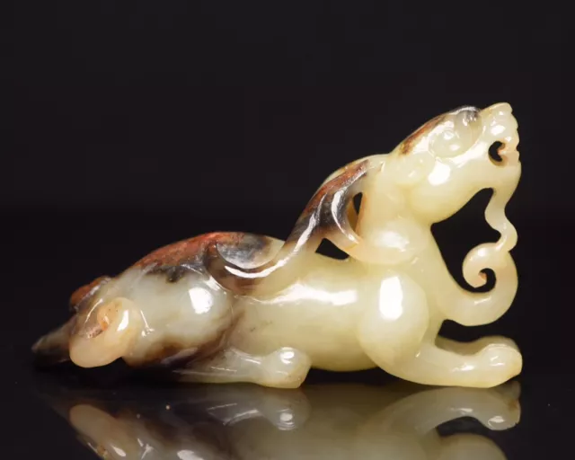 Chinese Exquisite Handmade Brave Troops carving Hetian Jade Statue