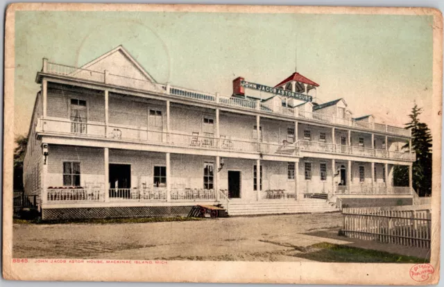 1908 Vintage Postcard John Jacob Astor House Mackinac Island Michigan