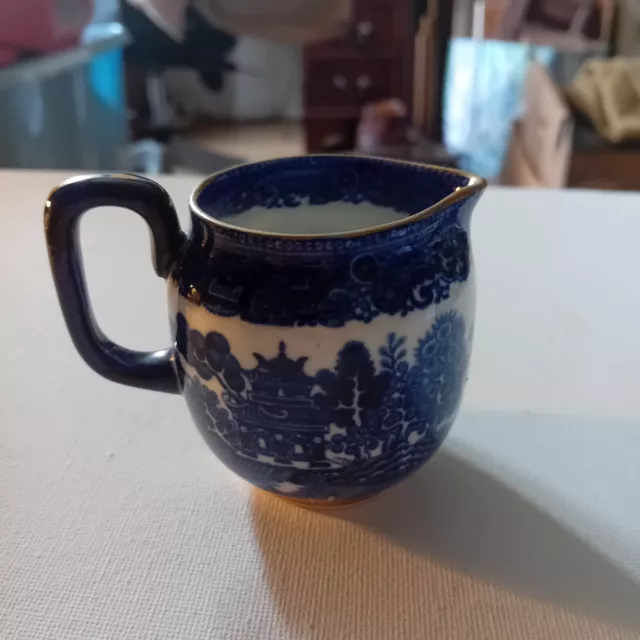 Antique Willow Pattern Milk/Cream Jug- Blue and White Unstamped