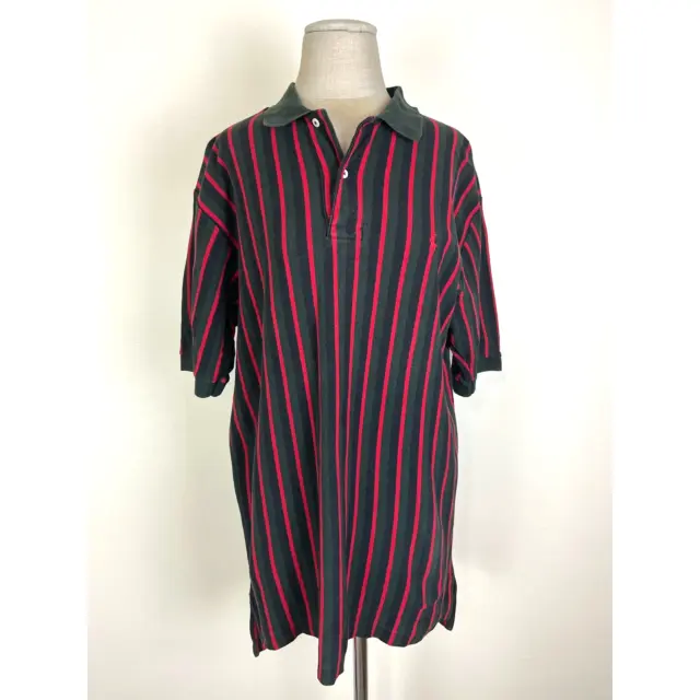 VINTAGE RALPH LAUREN Polo Green Black and Red Verticle Striped Men's ...