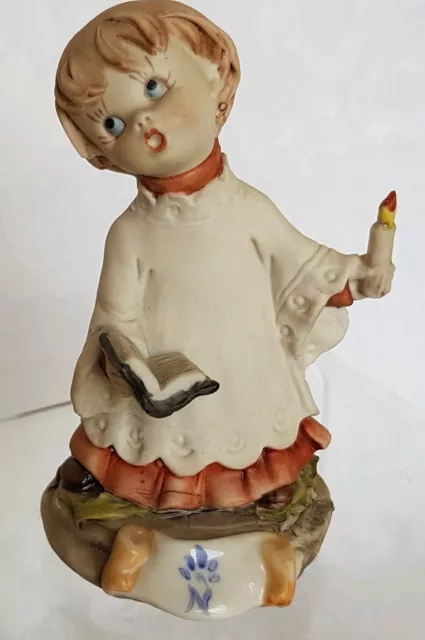 Vintage Capodimonte Choir Boy With Candle Marked