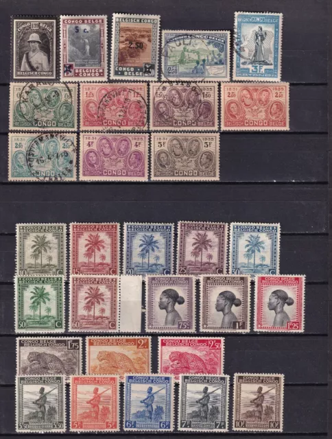 Congo Belga- Conjunto de series y sellos - Nuevos y Usados