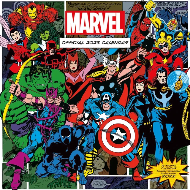 MARVEL 2023 CALENDAR Official Marvel Comic Square Wall Calendar I79638